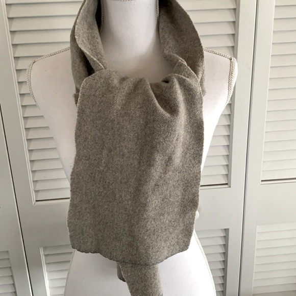 Gene Meyer Wool Scarf Gray Oatmeal Men’s Unisex Winter Travel Size 62” x 8.5” - Picture 7 of 8